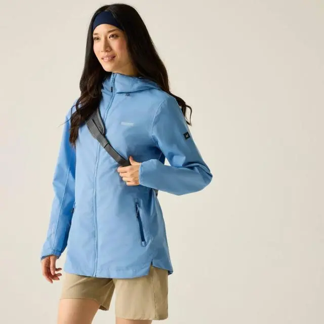 Regatta Women's Hamara IV Hooded Waterproof Jacket in Pale Blue 