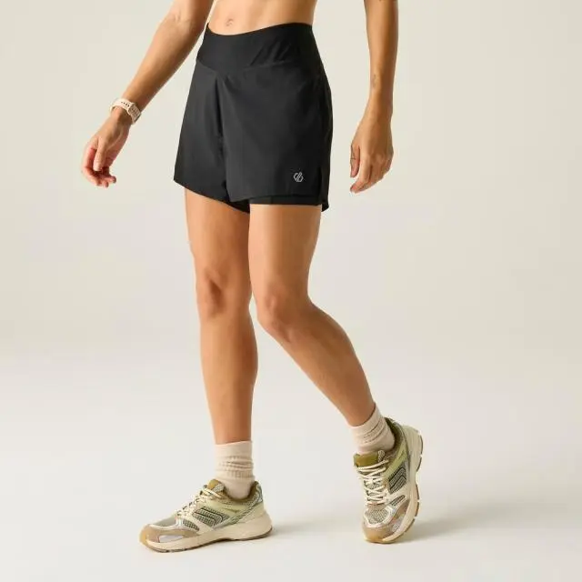 Dare 2b Women's Nimble 2-in-1 Active Shorts in Jet Black 