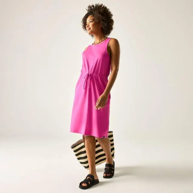 Regatta Women's Amorie Cotton-Blend Jersey Dress in Bright Pink 
