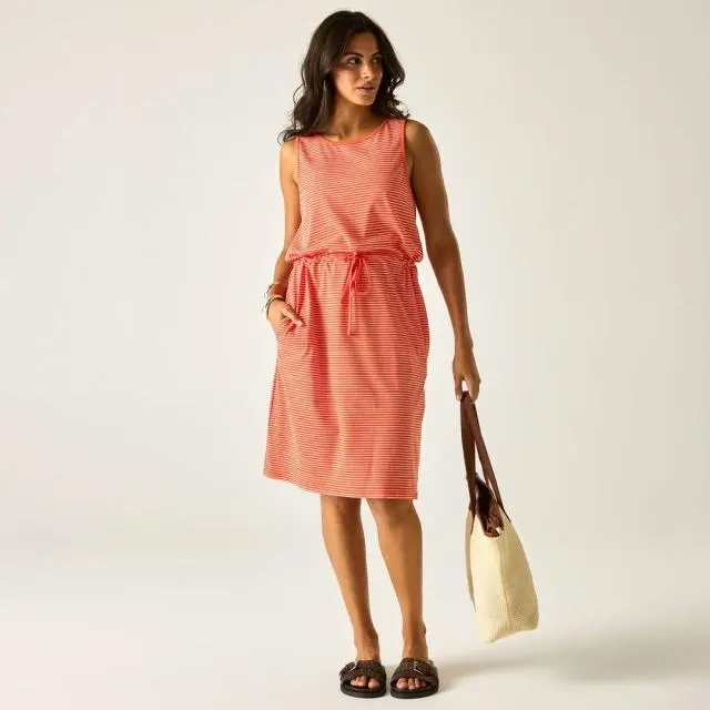 Regatta Women's Amorie Cotton-Blend Jersey Dress in Orange 