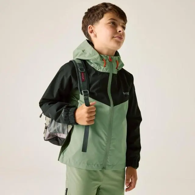 Regatta Hanleigh Panelled Hooded Waterproof Jacket in Light Green 
