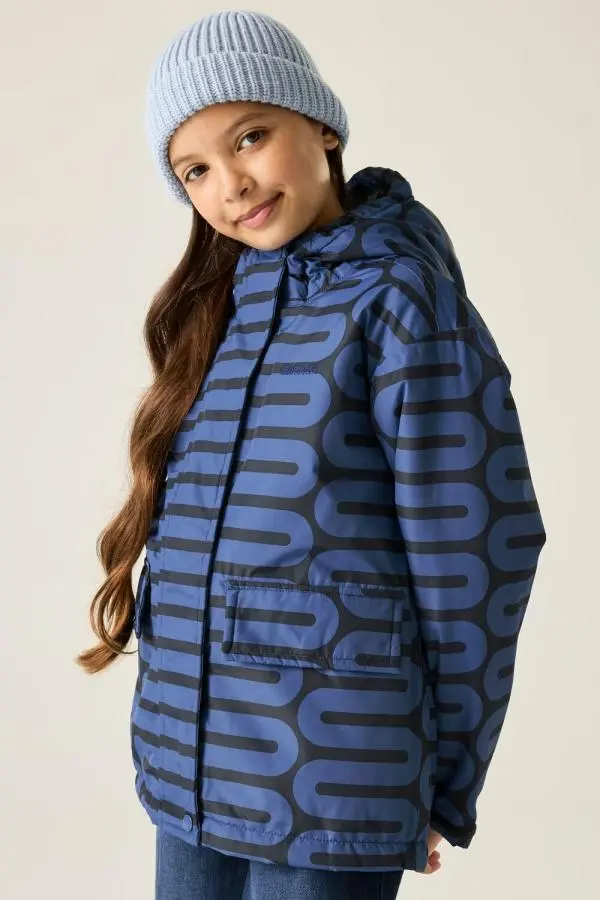 Regatta Orla Kiely Hooded Waterproof Breathable Insulated Jacket in Blue 
