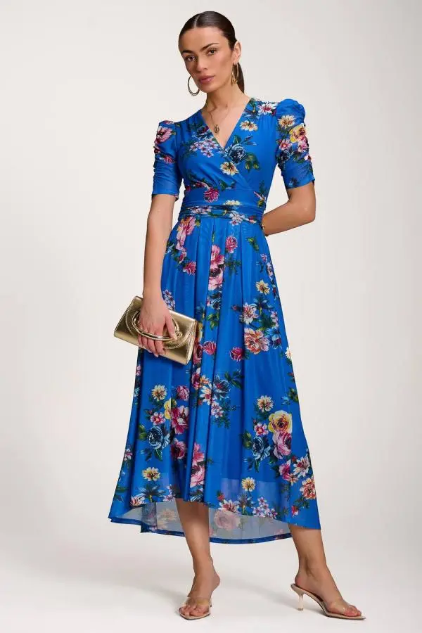 Jolie Moi Women's Floral Print Mesh Maxi Dress 