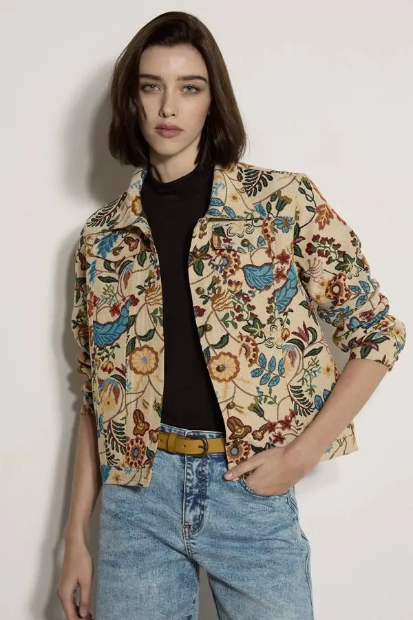 Apricot Women's Floral Tapestry Jacket 