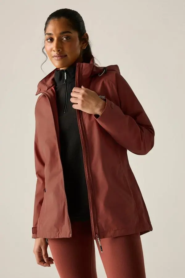 Regatta Women's Daysha II Waterproof Hooded Shell Jacket in Burnt Orange 