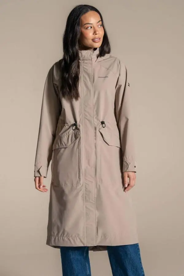 Craghoppers Women's National Trust Saxifrage Waterproof Shell Jacket in Beige 