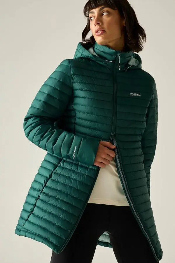 Regatta Women's Selenar Long Length Insulated Quilted Jacket in Teal 