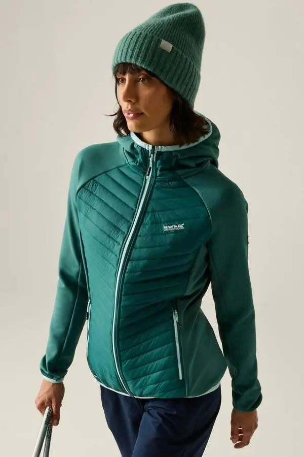 Regatta Women's Andreson Stretch Water-Repellent Hybrid Quilted Jacket in Teal 