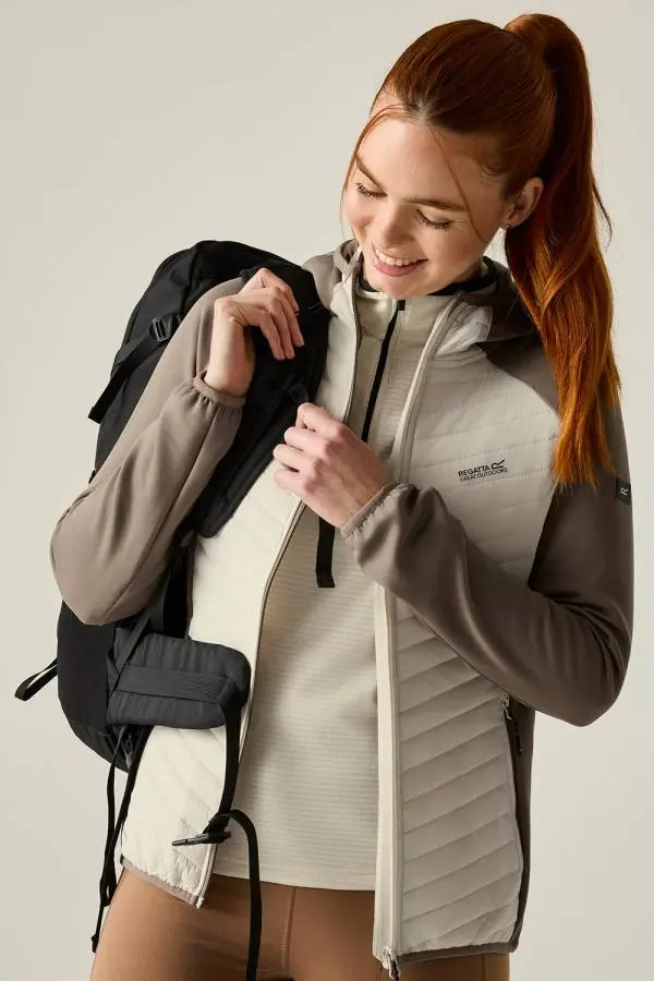 Regatta Women's Andreson Stretch Water-Repellent Hybrid Quilted Jacket in Cream 