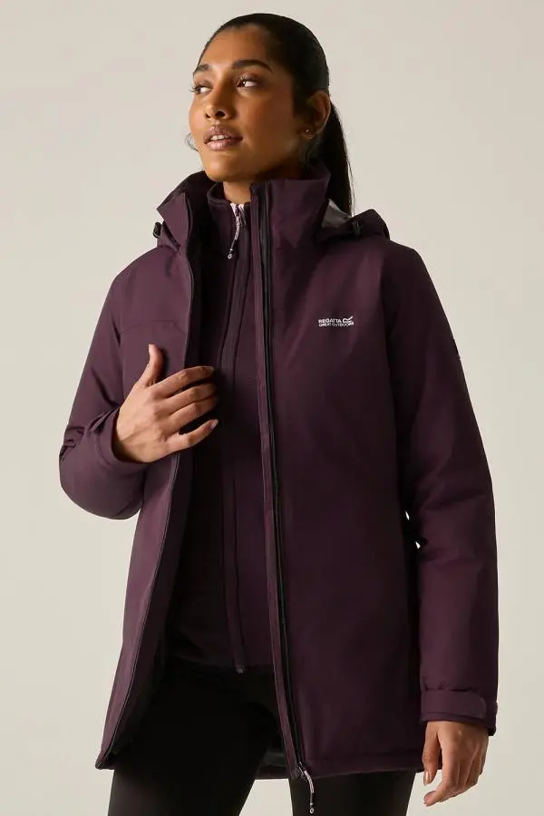 Regatta Women's Tamlin Hooded Breathable Waterproof Insulated Jacket in Plum 
