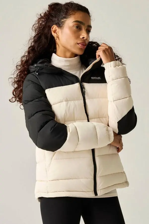 Regatta Women's Aldthorn Hooded Water-Repellent Insulating Padded Jacket in Cream 