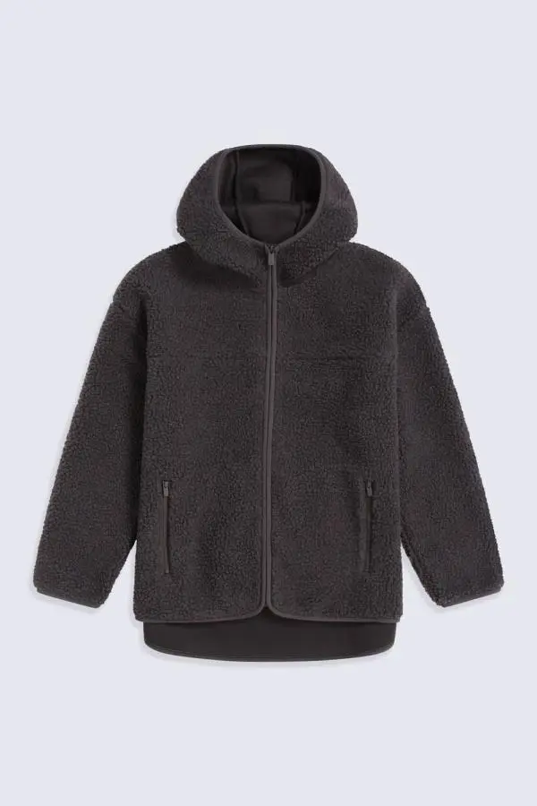 Animal Women's 'Anna' Lightweight Full-Zip Hooded Casual Soft Fleece Sweatshirt in Dark Brown 