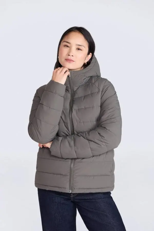 Animal Women's 'Light Cloud Cosi' Water Resistant Zipped Pockets Cosy Padded Jacket in Khaki 