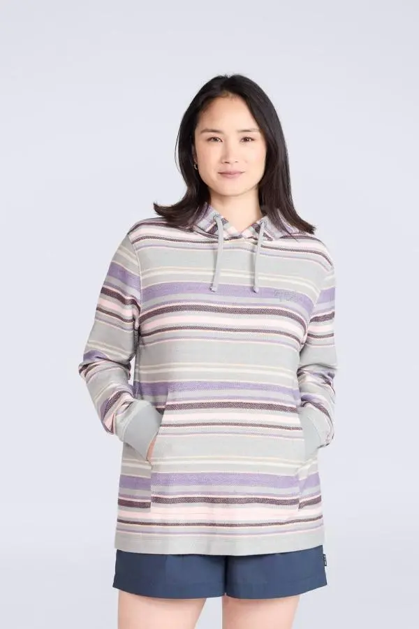 Animal Women's 'Lila' Cotton Beach Kangaroo Pocket Adjustable Hood Casual Hoodie in Purple 
