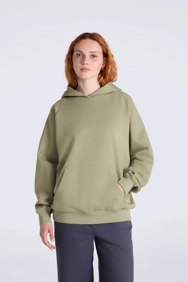 Animal Women's 'Kaya' Graphic Print Cotton Kangaroo Pocket Casual Pullover Hoodie in Green 
