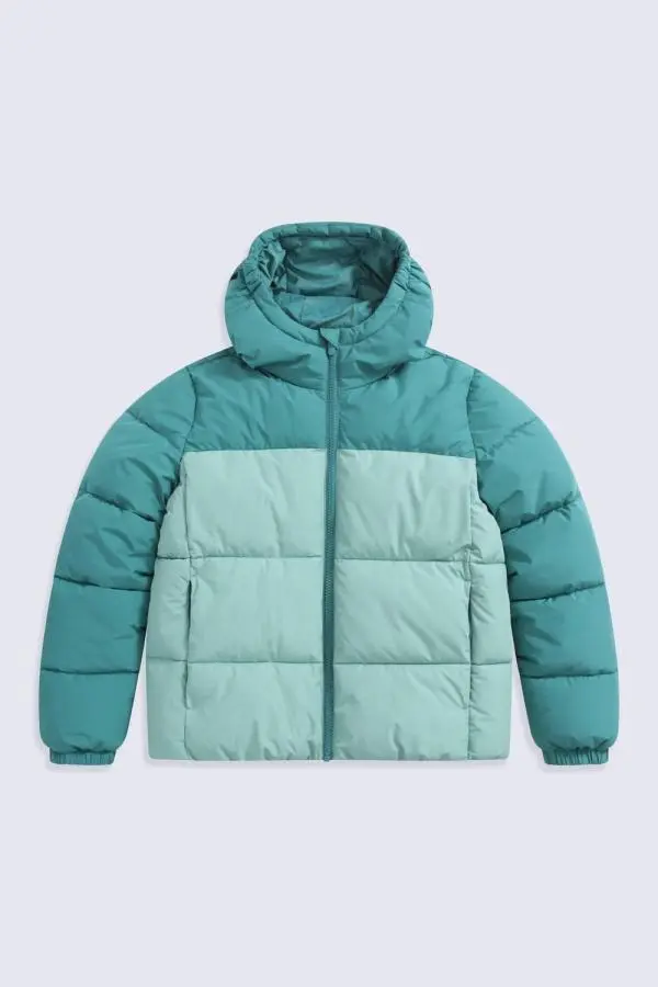 Animal 'Tempest' Water Resistant Warm Full Zip Padded Outdoor Jacket in Teal 