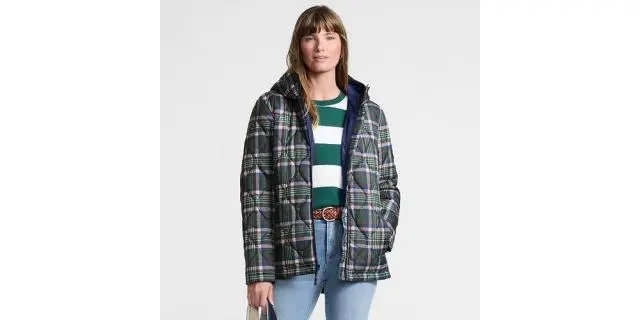Lands' End Women's Patterned FeatherFree Insulated Quilted Jacket 