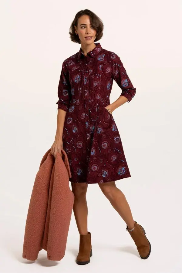 Brakeburn Women's Ash Dress in Burgundy 