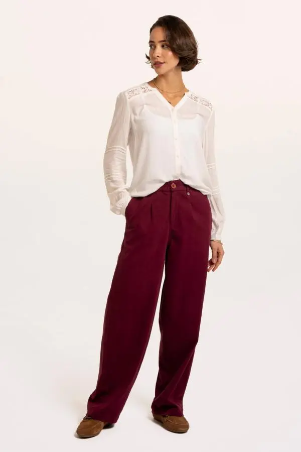Brakeburn Women's Kael Trouser in Burgundy 
