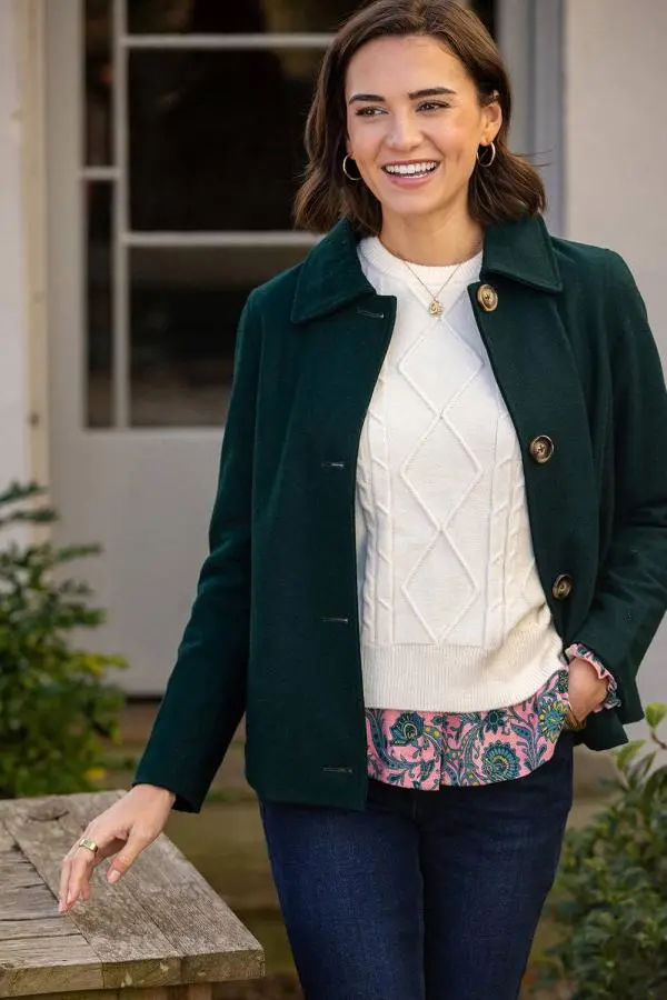 Brakeburn Women's Hazel Teal Collared Jacket 