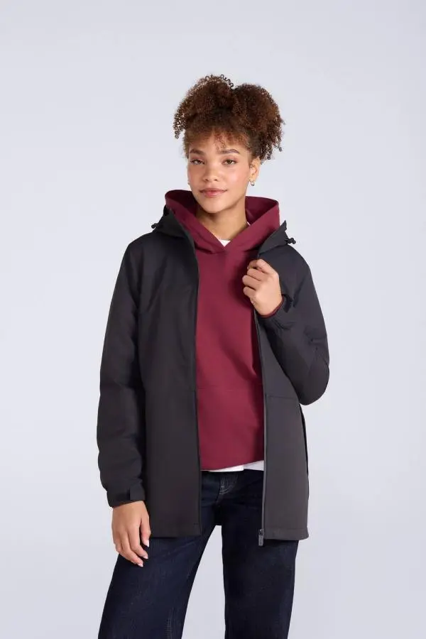 Animal Women's 'Pace' Packable Breathable Comfy Waterproof Jacket in Jet Black 