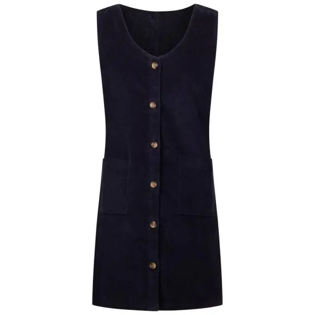 Trespass Women's Tarissa Corduroy Pinafore Dress in Navy 