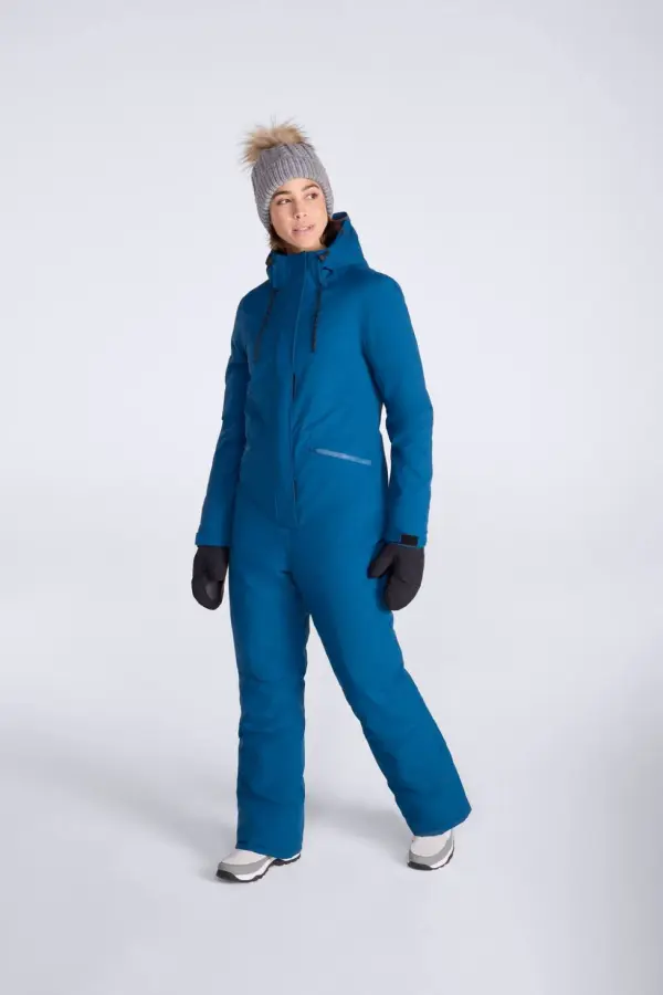 Animal Women's 'Laxx' Waterproof Warm Comfortable Adjustable Hood Winter Ski Suit in Teal 