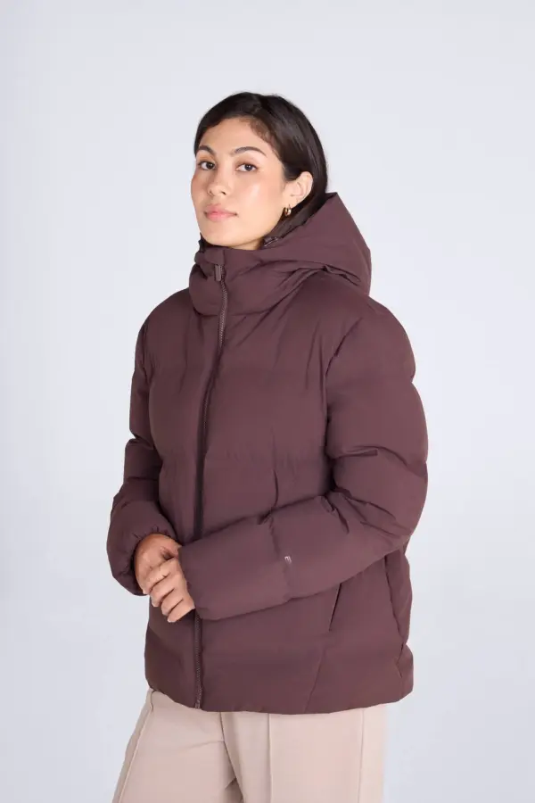 Animal Women's 'Cosi Cloud' Water Resistant Breathable Thermal Tested Down Jacket in Brown 