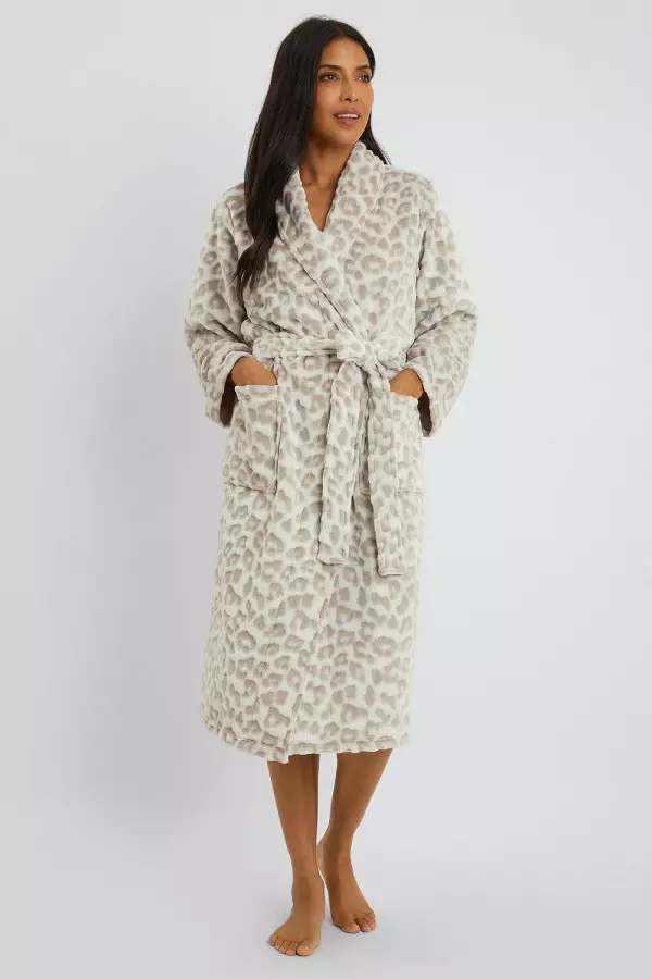 Animal Embossed Fleece Robe