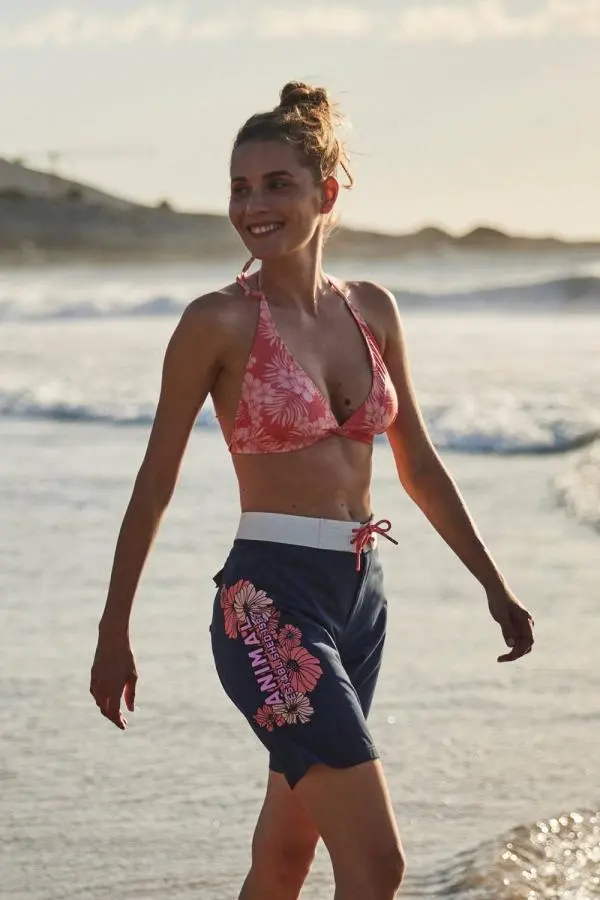 Animal Women's 'Nora' Quick Dry Adjustable Tie Waist REPREVE® Our Ocean™ Board Shorts in Navy 