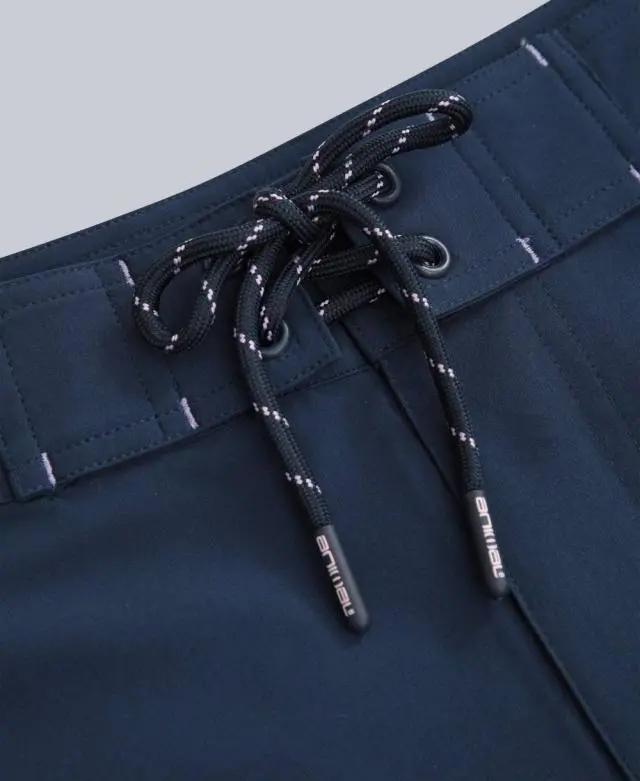 Animal Women's 'Nora' Quick Dry Adjustable Tie Waist REPREVE® Our Ocean™ Board Shorts in Dark Blue 