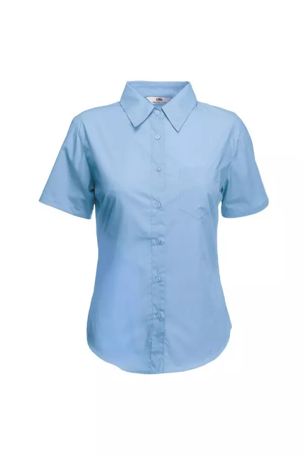 Lady-Fit Short Sleeve Poplin Shirt
