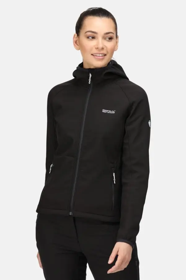 Regatta Women's 'Arec III' Wind Resistant Waterproof Softshell Jacket in Black 