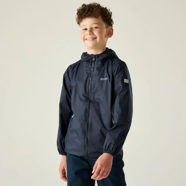 Regatta 'Lever II' Waterproof Packaway Jacket in Mid Navy | Size: 5-6 Years