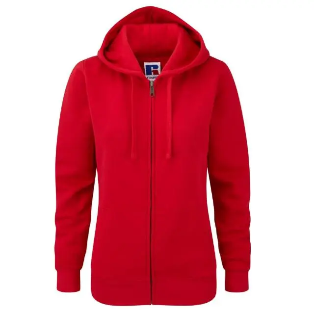 Russell Women's Premium Authentic Zipped Hoodie (3-Layer Fabric) in Red 