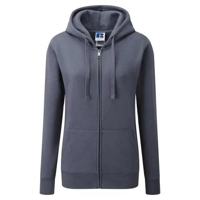 Russell Women's Premium Authentic Zipped Hoodie (3-Layer Fabric) in Grey 