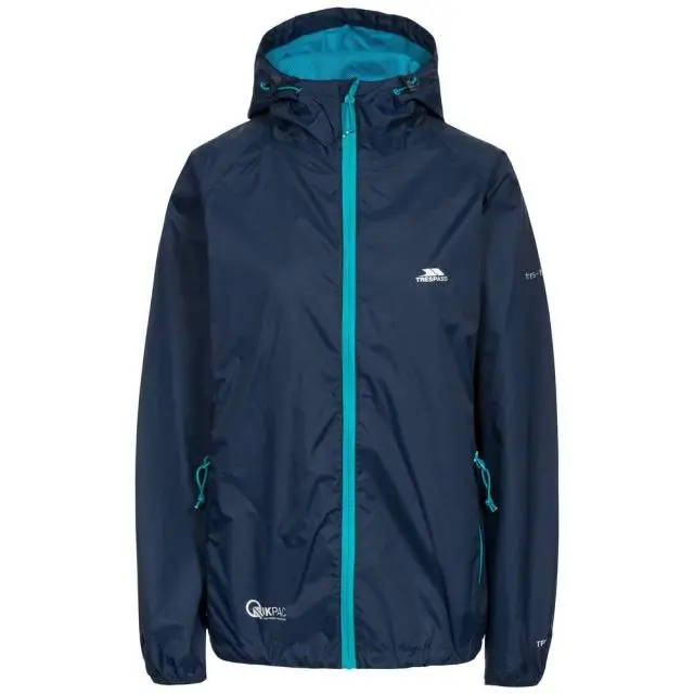 Trespass Women's Qikpac Packaway Waterproof Jacket in Navy 