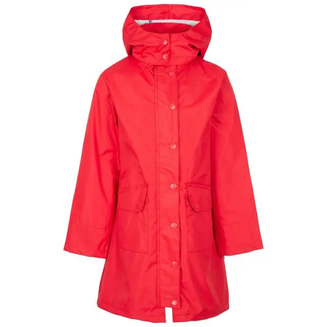 Trespass Girl's Drizzling Waterproof Jacket in Red 