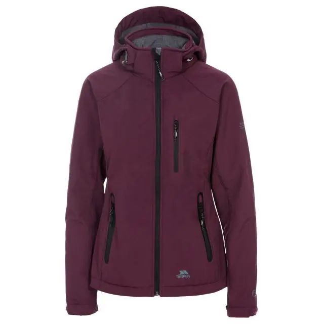 Trespass Women's Bela II Waterproof Soft Shell Jacket in Maroon 