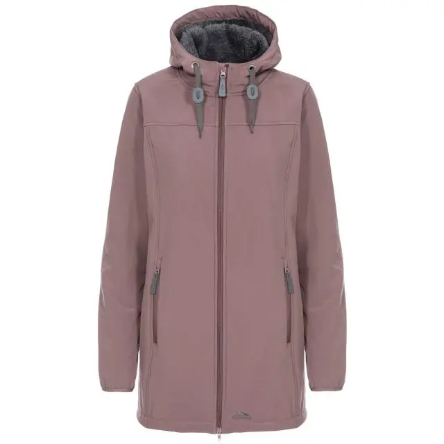 Trespass Women's Kristen Longer Length Hooded Waterproof Jacket in Dusty Pink 