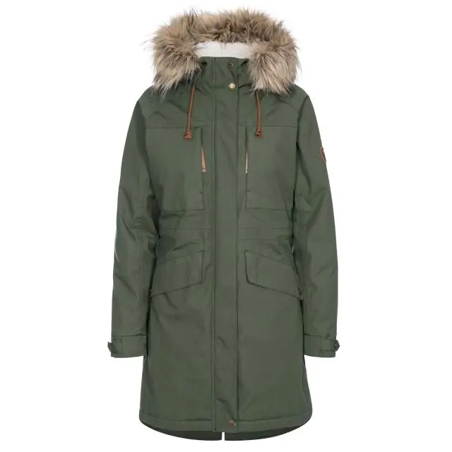 Trespass Women's Faithful Waterproof Jacket in Dark Green 
