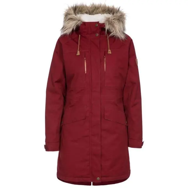 Trespass Women's Faithful Waterproof Jacket in Dark Red 