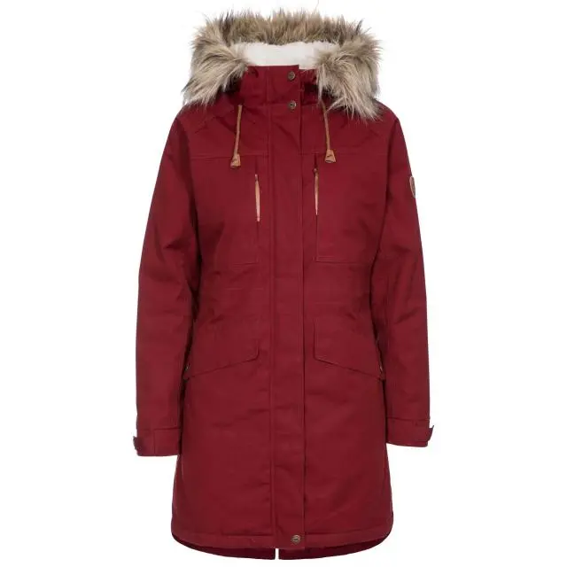 Trespass Women's Faithful Waterproof Jacket in Dark Red 