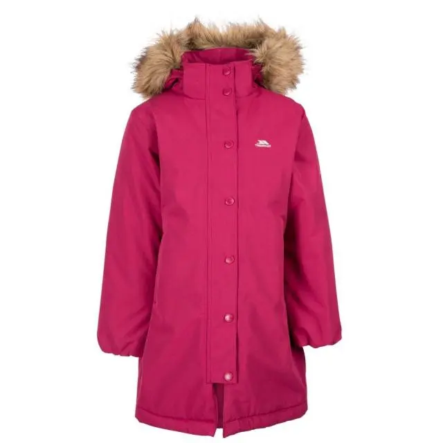 Trespass Girl's Astound TP50 Waterproof Jacket in Dark Pink 