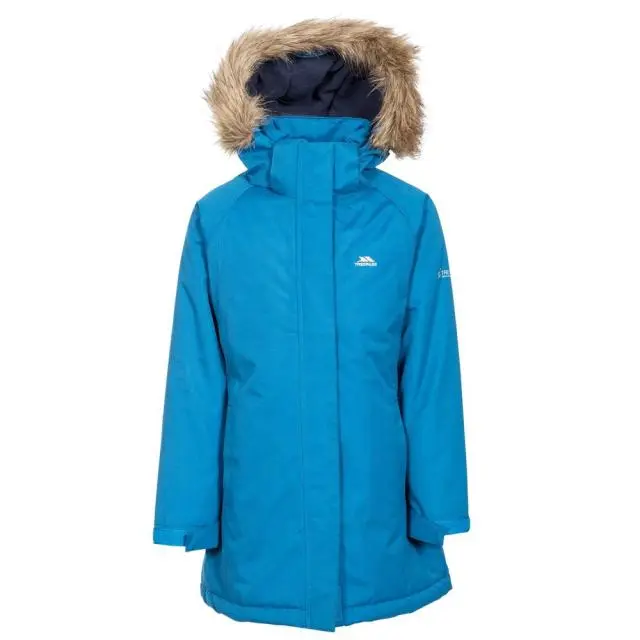 Trespass Girl's Fame Waterproof Parka Jacket in Blue 