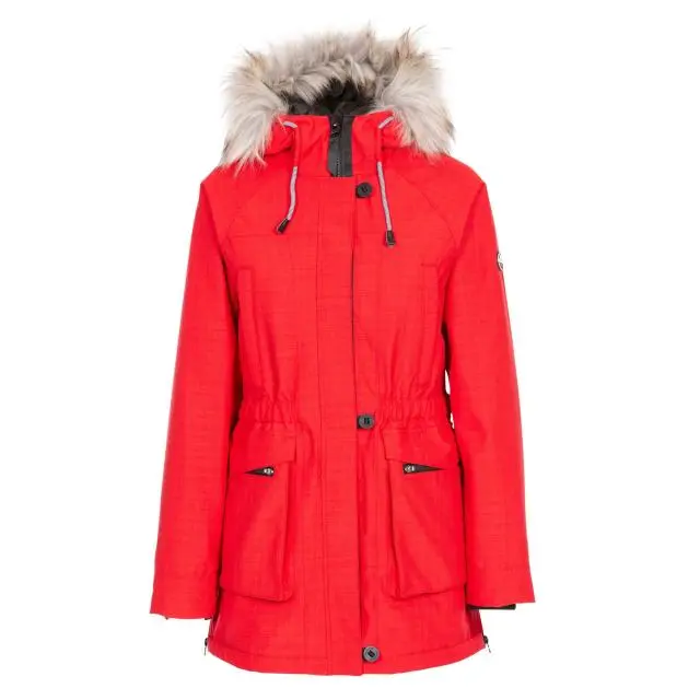 Trespass Women's Caption Waterproof Parka in Red | Size: Large