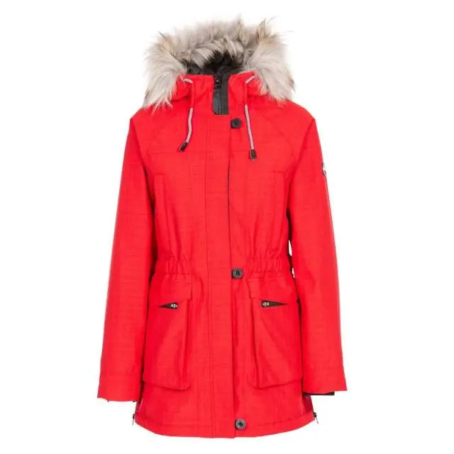 Trespass Women's Caption Waterproof Parka in Red 
