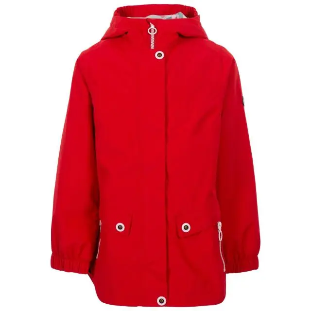 Trespass Girl's Flourish TP75 Waterproof Jacket in Red | Size: 7-8 Years