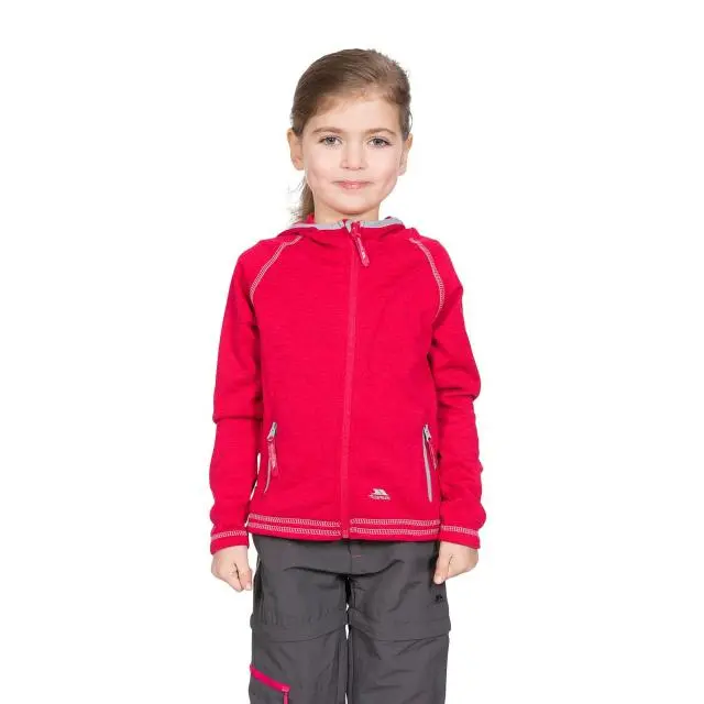 Trespass Girl's Goodness Full Zip Hooded Fleece Jacket in Raspberry 