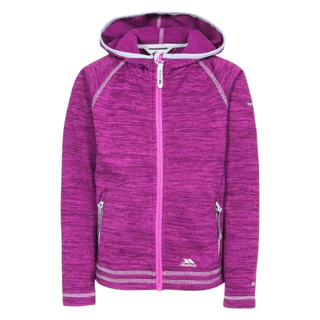 Trespass Girl's Goodness Full Zip Hooded Fleece Jacket in Purple 